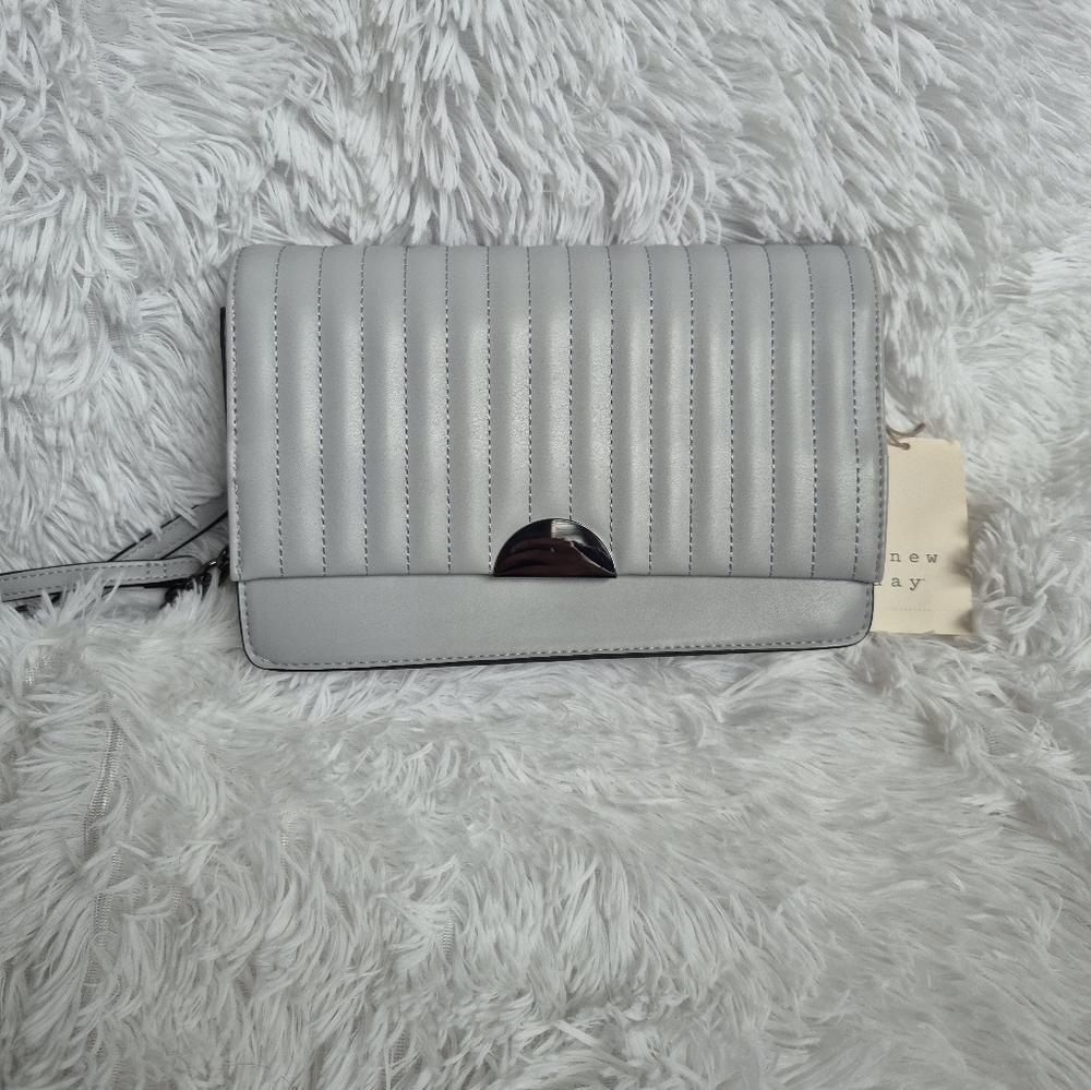 a new day Gray Quilted Women's Crossbody Shoulder Bag